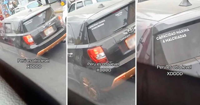 Vehículo muestra singular advertencia que asombra a varios en TikTok. Foto: composición LR/ TikTok/ @jerqsonn