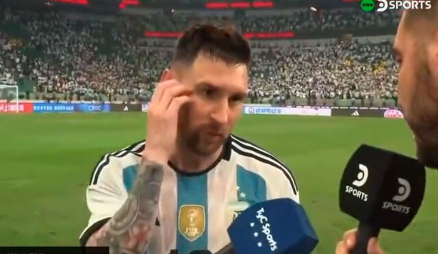Lionel Messi habló con los medios tras el final del encuentro ante Australia. Foto: captura/DSports