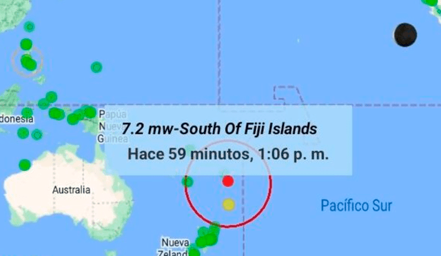 Sismo en Fiji se registró este jueves 15 de junio. Foto: wfree