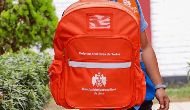 La mochila de emergencia es un conjunto de objetos que te pueden ayudar tras un sismo. Foto: Andina