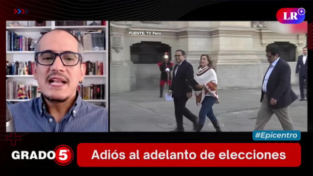 David Gómez Fernandini opina sobre las declaraciones de Boluarte acerca del adelanto electoral. Foto/Video: Grado 5 - LR+