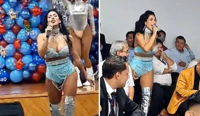 Lesly Suárez fue contratada para animar actividad por el Día del Padre. Foto: composición LR/ captura Cristinasalirrosa0-TikTok    Video: Cristinasalirrosa0-TikTok