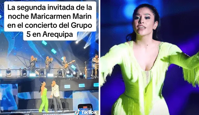 Eva Ayllón también estuvo presente en el concierto del Grupo 5 en Arequipa. Foto: composición LR/captura/Revista Q Planes/Milagros Corrales/La República - Video: Revista Q Planes/TikTok/Milagros Corrales/La República