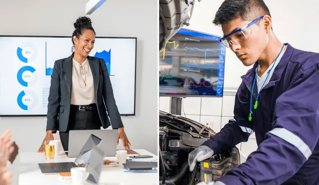 Conoce las carreras técnicas con mayor demanda laboral en Perú. Foto: composición LR/Senati/USIL