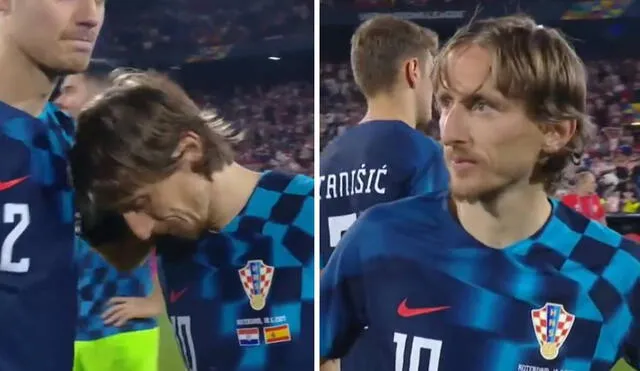 Luka Modric no pudo ocultar su tristeza por quedarse sin el título. Foto: captura/ESPN
