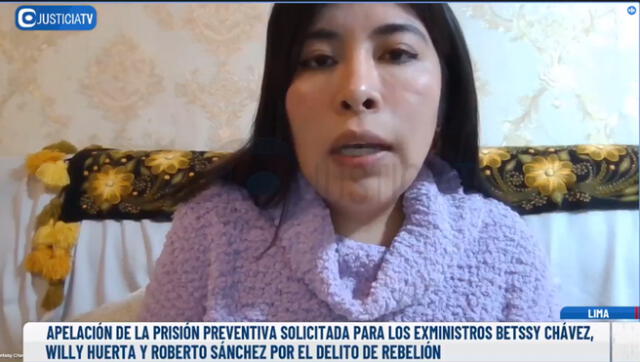 Betssy Chávez fue suspendida de sus funciones como congresista en marzo de 2023. Foto: Captura Justicia TV