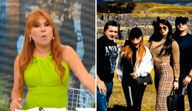 Magaly Medina fue criticada por su viaje a Cusco con Sheyla Rojas y Sir Winston. Foto: composición LR/ATV - Video: ATV