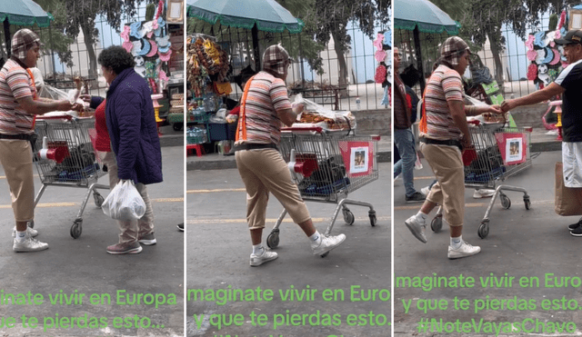 El hombre sorprendió con su ingenio para vender los churros. Foto: composición LR/TikTok/@carlosj.s.amancio