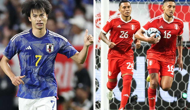 Kaoru Mitoma fue el mejor jugador de Japón contra Perú. Foto: composición EFE/AFP