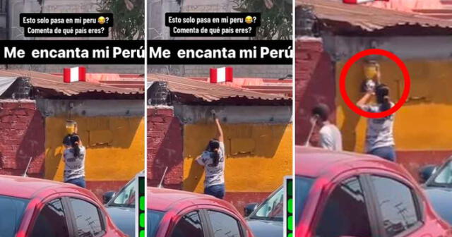 El video de peruana que licua en la calle fue compartido en TikTok. Foto: composición LR/TikTok/@elizamiche