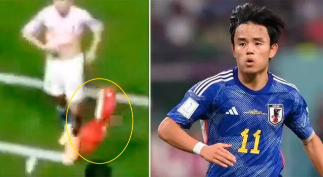Takefusa Kubo botó la camiseta de la selección peruana luego del Perú vs. Japón. Foto: composición LR