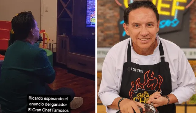 Ricardo Rondón brindó emotivas palabras a los jurados tras conocer su triunfo en la primera temporada de "El gran chef: famosos". Foto: Composición LR/captura de TikTok/Latina - Video: TikTok
