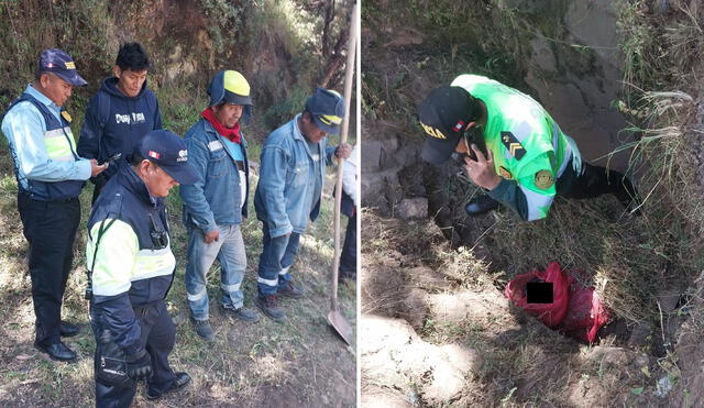 Trabajadores de Municipalidad del Cusco hallaron el costal. Foto: Seguridad Ciudadana Cusco