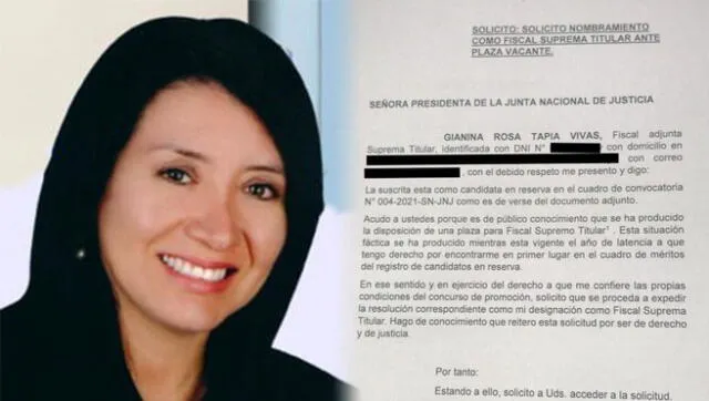 Gianina Tapia ha sido vinculada con el exfiscal de la Nación Pedro Chávarry. Foto: Composición-LR/IDL-Reporteros/El Foco