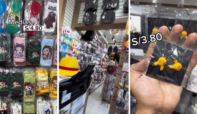 Establecimiento ofrece todo tipo de productos para la comunidad otaku. Foto: composición LR / captura Tik tok @elchicodelosaudios