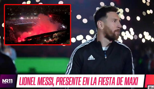 Lionel Messi hizo su aparición de último momento en la despedida de Maxi Rodríguez. Foto: captura/Star Plus