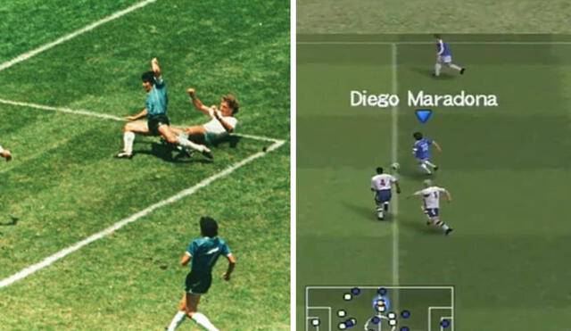El gol inolvidable de Maradona a la selección de Inglaterra en 1986 encuentra su versión virtual en PES 6. Foto: CNN/TikTok