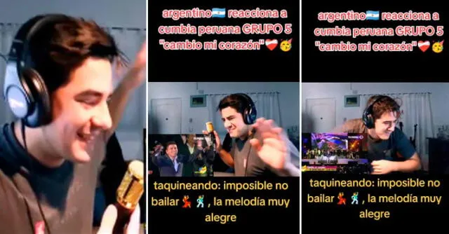 Argentino indica que la canción "Cambio mi corazón" del Grupo 5 le da ganas de rumbear. Foto: composición LR/TikTok/@AventurasContigo