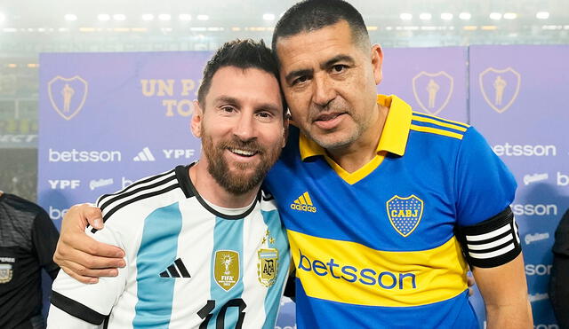 Lionel Messi y Juan Román Riquelme se enfrentaron en La Bombonera. Foto: Boca Juniors