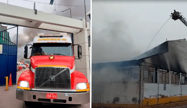 El siniestro es de código 3. El humo negro ha afectado a los edificios residenciales aledaños. Foto: difusión