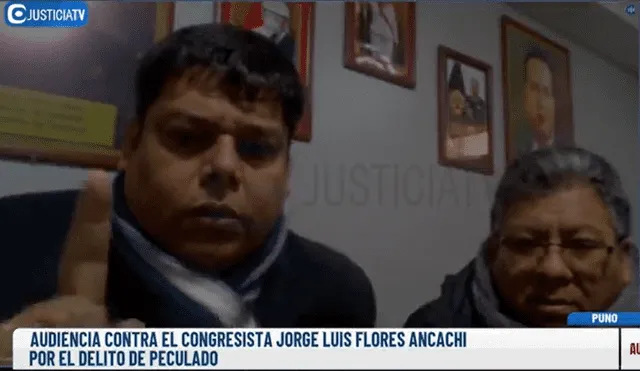 Jorge Flores Ancachi se pronuncia desde Puno: tenía condición de reo contumaz. Foto: captura de Justicia TV