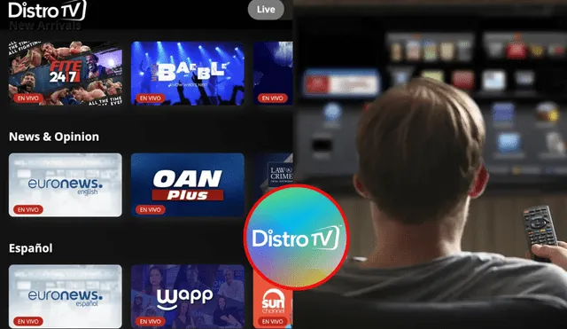 DistroTV tiene canales en inglés y español. Foto: composición LR/Xataka/El Español