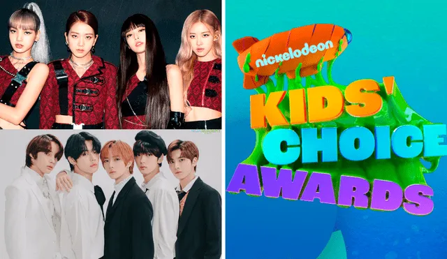 Grupos k-pop como BLACKPINK, TXT y más han sido nominados en los "Kids Choice Awards México 2023". Foto: composición LR/YG/BIGHIT/Nickelodeon