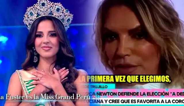La organizadora de Miss Perú dejó entrever que la coronación de Luciana Fuster dependió de su voto. Foto: composición LR/captura/Willax/América TV - Video: Willax