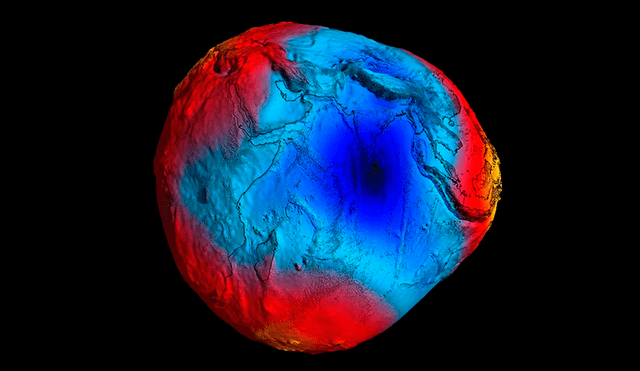 El agujero de gravedad en el océano Índico. Foto: ESA