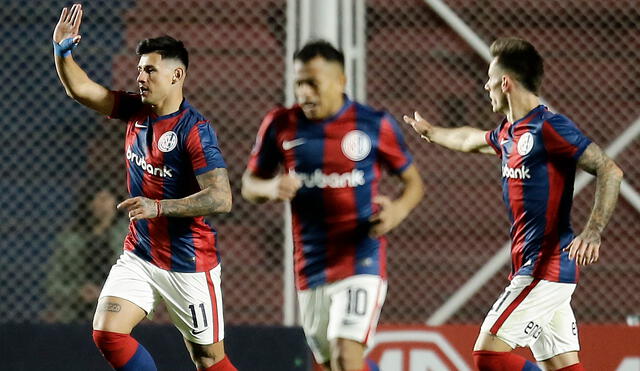 Adam Bareiro fue uno de los héroes de San Lorenzo con un doblete. Foto: AFP