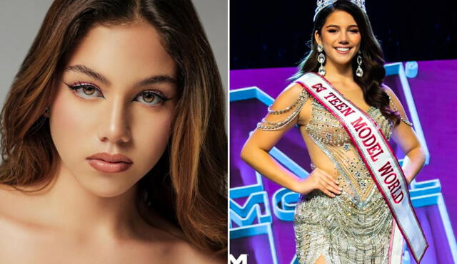 Gaela Barraza lució un sorprendente vestido con delicados detalles en su coronación como ganadora del certamen Miss Teen Model World. Foto: composición LR/captura de Instagram