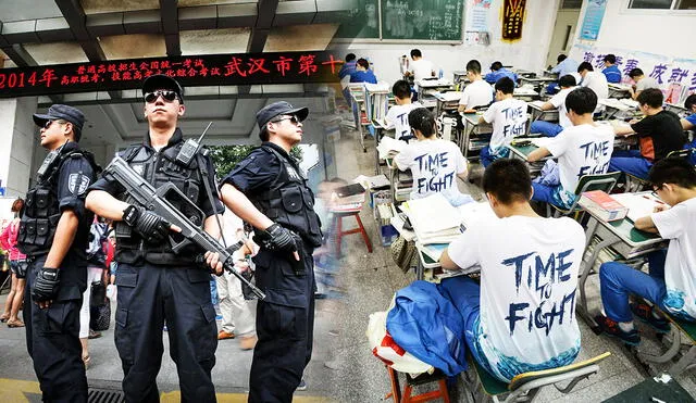 En China, el examen Gaokao se realiza bajo fuertes medidas de seguridad. Foto: composición LR/AFP