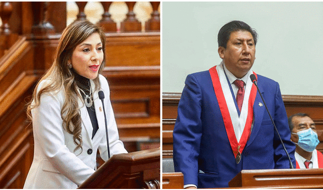 Lady Camones se pronunció sobre la posible candidatura de Waldemar Cerrón a la Mesa Directiva. Foto: composición La República/Andina - Video: Willax