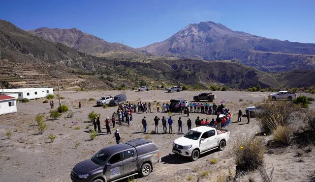 Pobladores de sector Siraguaya están cerca al Ubinas. Ayer se reunieron con autoridades. Foto: La República