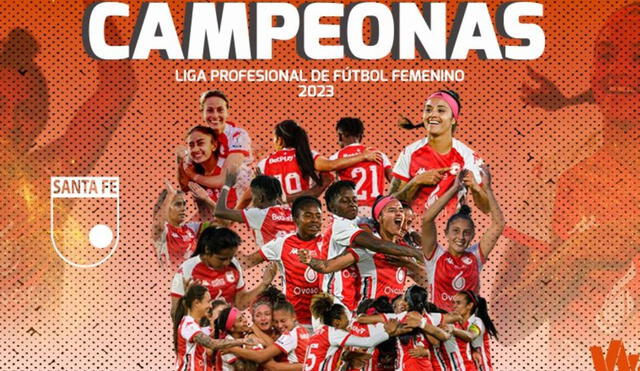 Santa Fe consigue su tercer título en el fútbol femenino profesional. Foto: Win Sports.
