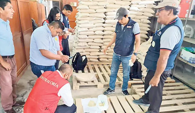 Contraloría. Dejó constancia que el arroz no cumplía con las condiciones de almacenamiento y que no se podía consumir. Foto: difusión