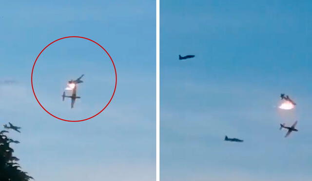 Las avionetas que colisionaron en Colombia le pertenecen a la Fuerza Aérea. Foto: composición LR/ captura @YaCelacanto/Twitter - Video: @Sepa_mass/Twitter