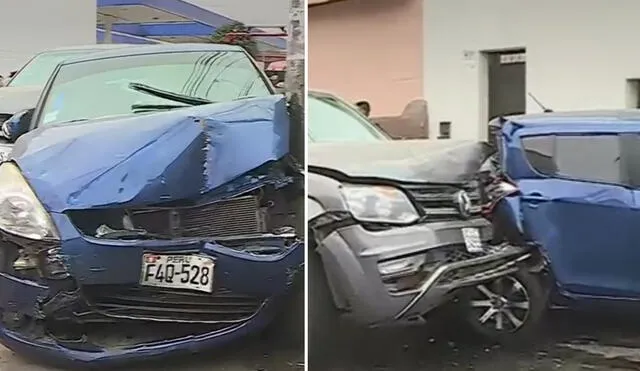 Uno de los autos agraviados pertenecería a la PNP, según una de las agraviadas. Foto: composición La República/capturas Latina - Video: Latina