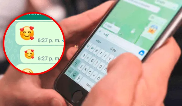 WhatsApp permite a sus usuarios enviar emojis en miniatura. Foto: composición LR/MuyComputer/captura de WhatsApp