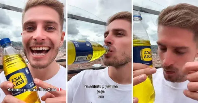 El joven ruso indicó es "feliz" cuando toma Inca Kola. Foto: composición LR / TikTok / @rusolatino