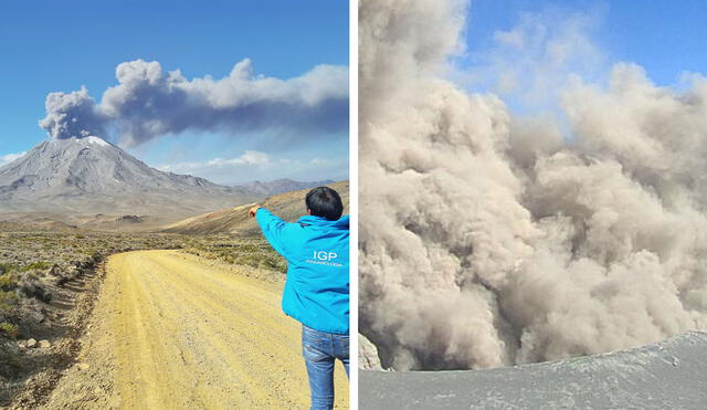 El Ubinas registró dos erupciones el martes 4 de julio. Foto: composición LR/Andina