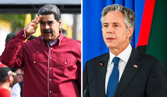 Antony Blinken calificó como desafortunada la inhabilitación de María Corina Machado, opositora al régimen de Maduro. Foto: composición LR/AFP - Video: @monitoreamos/Twitter