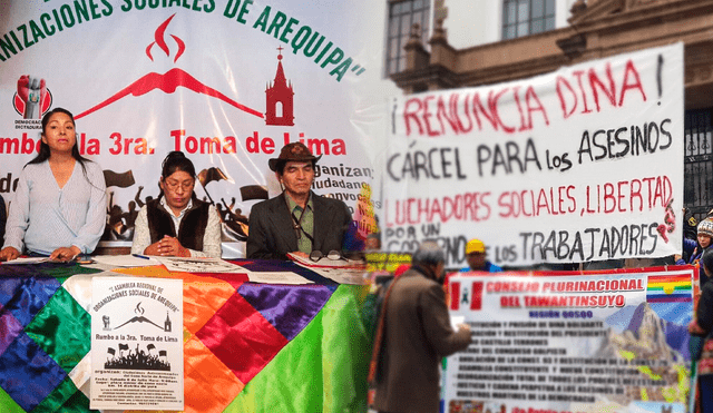 Dirigentes anuncian participación en la Tercera Toma de Lima. Foto: compsición LR