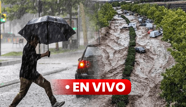 La capital aragonesa de Zaragoza se encuentra en medio de inundaciones por las torreciales lluvias. Foto: composición LR