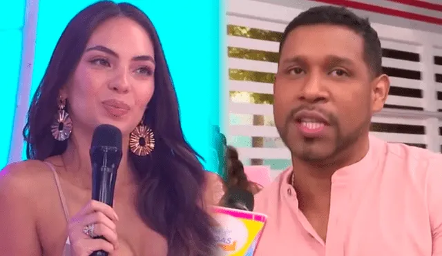 Natalie Vertiz escuchó comentarios y anécdotas de sus compañeros de América Televisión. Foto: Composición LR / Captura América TV - Video: América TV