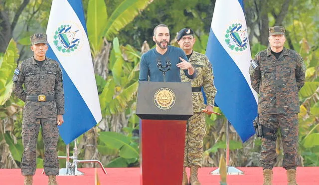 Frontal. Presidente de El Salvador, Nayib Bukele, tiene una aprobación de más del 90% entre la población de su país. Foto: AFP