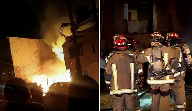 Ocho integrantes de una familia salieron ilesos del incendio. Foto: composición La República/capturas Latina - Video: Latina