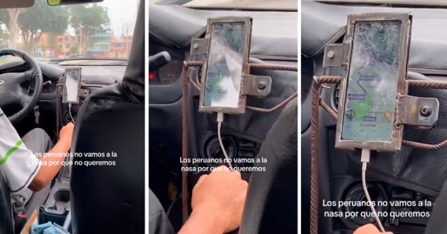 La curiosa estrategia del taxista sorprendió a miles en redes sociales. Foto: composición LOL/captura de TikTok/@Jhudits