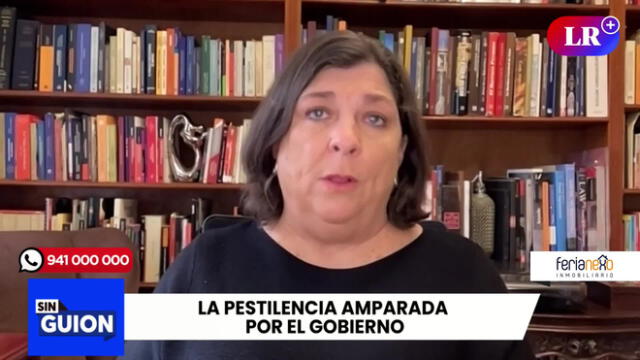 Rosa María Palacios cuestiona la postura del Gobierno ante el grupo La Resistencia. Foto/Video: LR+