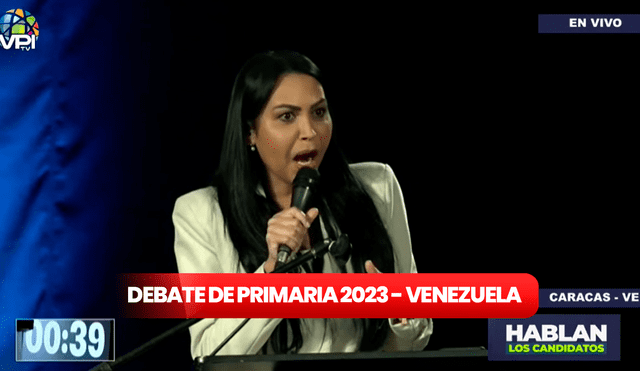 Delsa Solórzano fue una de las 3 mujeres que se presentó al debate. Foto: VPItv